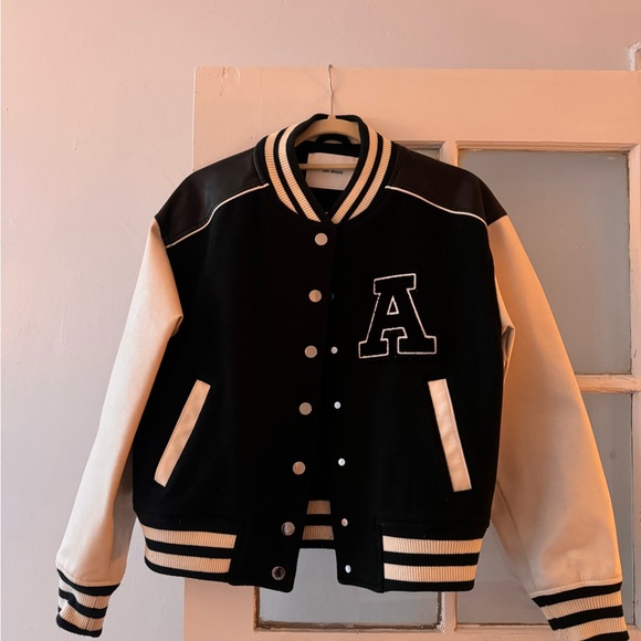 Varsity Letterman Jacket - Black and White - Picture 1 of 5